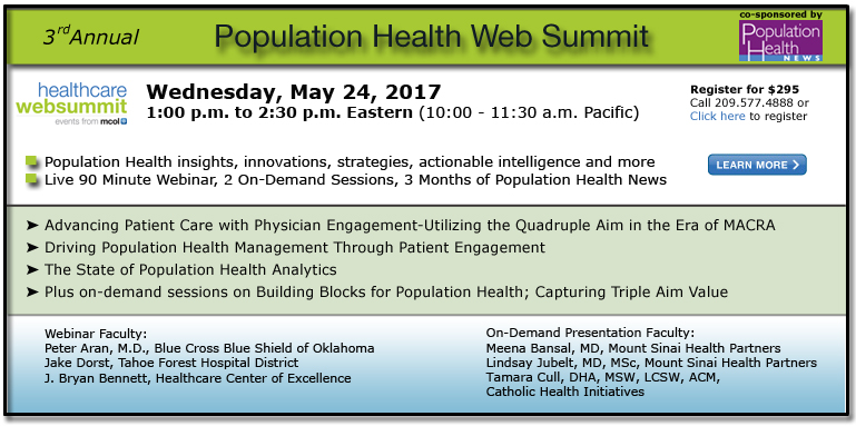 Third Annual Population Health Web Summit - 2017