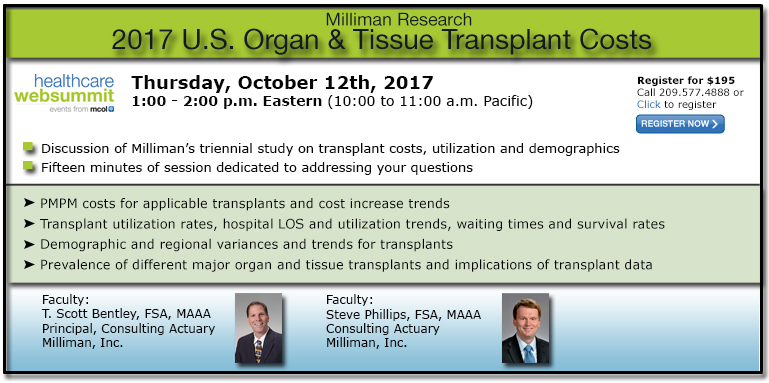 Milliman Research: 2017 U.S. Organ and Tissue Transplant Costs